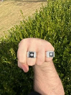 Moissanite Men's Real 925 Silver Iced Black Onyx Stone Ring Pass Diamond Tester 32 Moissanite Men's Real 925 Silver Iced Black Onyx Stone Ring Pass Diamond Tester -Harlem Bling Shop harlembling moissanite mens real 925 silver iced black onyx stone ring pass diamond tester 75565.1676571682