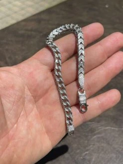 MOISSANITE Mens Real 925 Silver Men's Franco Bracelet ICED Passes Diamond Tester 22 MOISSANITE Mens Real 925 Silver Men's Franco Bracelet ICED Passes Diamond Tester -Harlem Bling Shop harlembling moissanite mens real 925 silver mens franco bracelet iced passes diamond tester 87678.1664300989