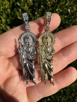 MOISSANITE Men's Real 925 Silver/Gold Plated St Jude San Judas Pendant Necklace 28 MOISSANITE Men's Real 925 Silver/Gold Plated St Jude San Judas Pendant Necklace -Harlem Bling Shop harlembling moissanite mens real 925 silvergold plated st jude san judas pendant necklace 78540.1676571785