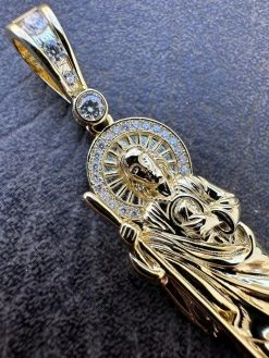 MOISSANITE Men's Real 925 Silver/Gold Plated St Jude San Judas Pendant Necklace 30 MOISSANITE Men's Real 925 Silver/Gold Plated St Jude San Judas Pendant Necklace -Harlem Bling Shop harlembling moissanite mens real 925 silvergold plated st jude san judas pendant necklace 79041.1676571795