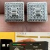 MOISSANITE Men's Silver Hip Hop Earrings Square Baguette Studs Pass Diamond Test -Harlem Bling Shop harlembling moissanite mens silver hip hop earrings square baguette studs pass diamond test 70864.1664361336