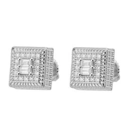 MOISSANITE Men's Silver Hip Hop Earrings Square Baguette Studs Pass Diamond Test 15 MOISSANITE Men's Silver Hip Hop Earrings Square Baguette Studs Pass Diamond Test -Harlem Bling Shop harlembling moissanite mens silver hip hop earrings square baguette studs pass diamond test 81145.1664359611