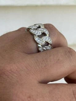 MOISSANITE Miami Cuban Ring 925 Sterling Silver Passes Diamond Tester Real Iced -Harlem Bling Shop harlembling moissanite miami cuban ring 925 sterling silver passes diamond tester real iced 49761.1664380135