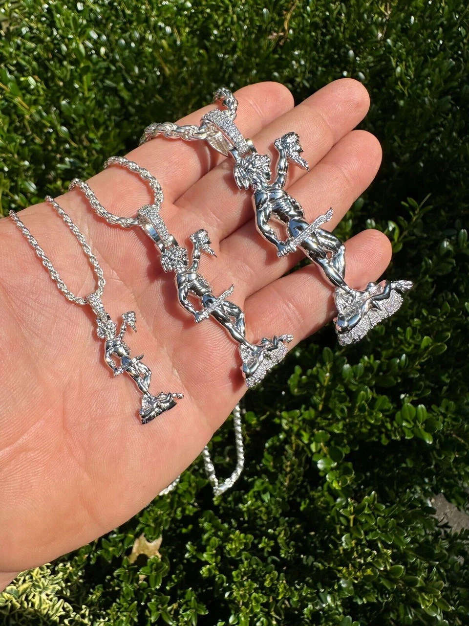 MOISSANITE Perseus W. Medusa Head Pendant - Iced Necklace Real 925 Silver 3 Size 20 MOISSANITE Perseus W. Medusa Head Pendant - Iced Necklace Real 925 Silver 3 Size - Image 18