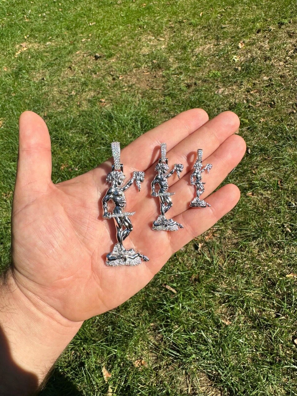 MOISSANITE Perseus W. Medusa Head Pendant - Iced Necklace Real 925 Silver 3 Size 13 MOISSANITE Perseus W. Medusa Head Pendant - Iced Necklace Real 925 Silver 3 Size - Image 11