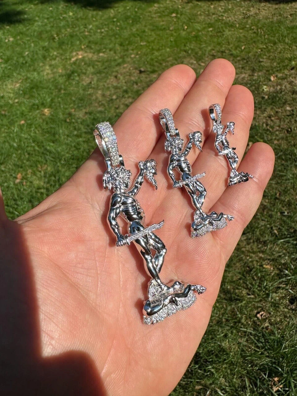 MOISSANITE Perseus W. Medusa Head Pendant - Iced Necklace Real 925 Silver 3 Size 14 MOISSANITE Perseus W. Medusa Head Pendant - Iced Necklace Real 925 Silver 3 Size - Image 12