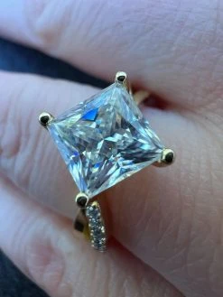 Moissanite Princess Cut Square Engagement Promise Ring 14k Gold Plate 925 Silver 20 Moissanite Princess Cut Square Engagement Promise Ring 14k Gold Plate 925 Silver -Harlem Bling Shop harlembling moissanite princess cut square engagement promise ring 14k gold plate 925 silver 40170.1665755663