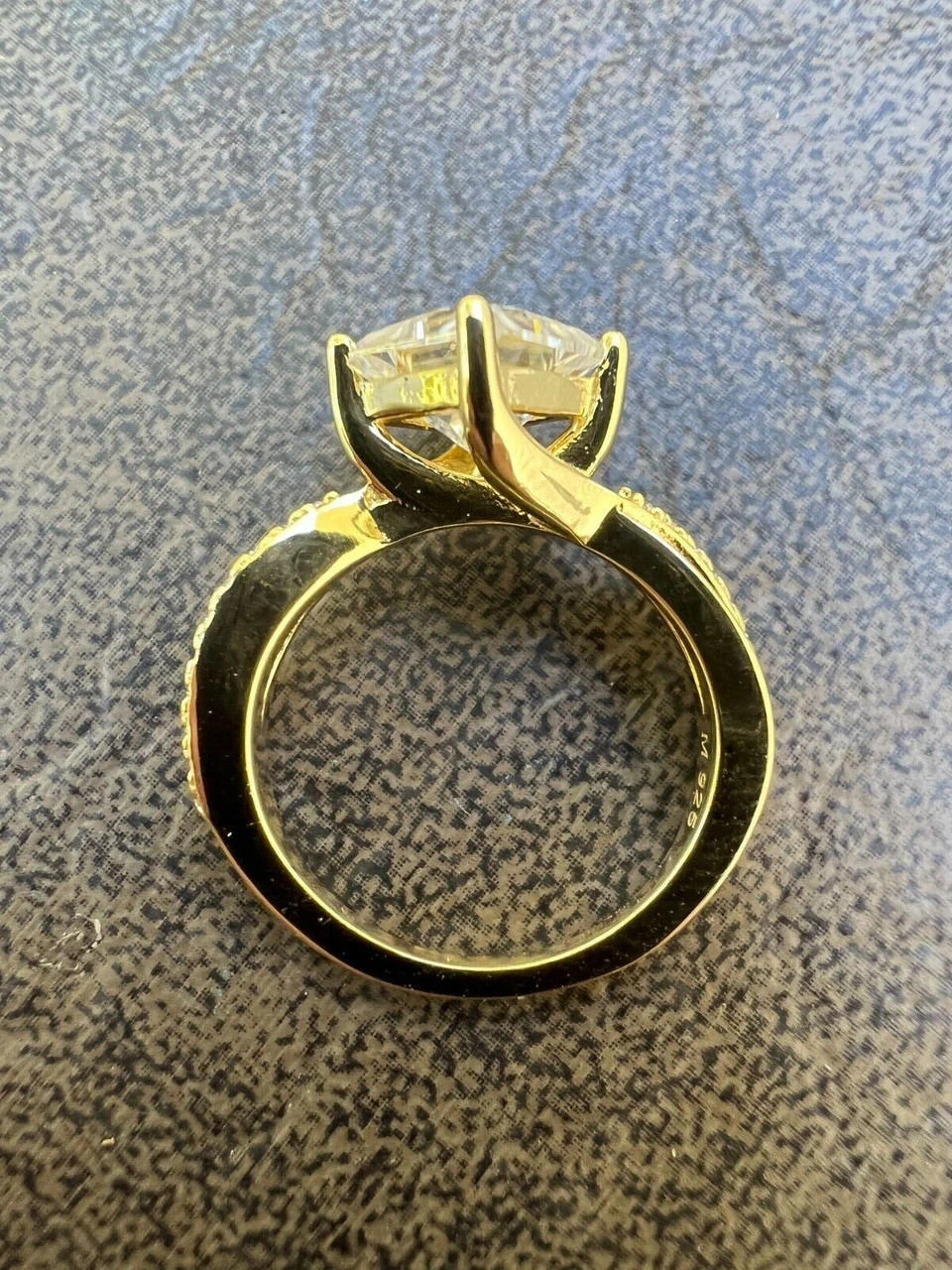 Moissanite Princess Cut Square Engagement Promise Ring 14k Gold Plate 925 Silver 14 Moissanite Princess Cut Square Engagement Promise Ring 14k Gold Plate 925 Silver - Image 12