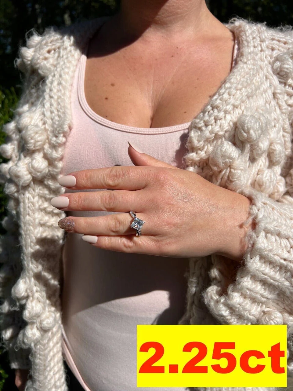 Moissanite Princess Cut Square Engagement Promise Ring 925 Silver Diamond Test ✅ 7 Moissanite Princess Cut Square Engagement Promise Ring 925 Silver Diamond Test ✅ - Image 5