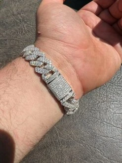 MOISSANITE Prong Cuban Link Bracelet 925 Silver Iced Pass Diamond Tester Hip Hop 20 MOISSANITE Prong Cuban Link Bracelet 925 Silver Iced Pass Diamond Tester Hip Hop -Harlem Bling Shop harlembling moissanite prong cuban link bracelet 925 silver iced pass diamond tester hip hop 20939.1664359072