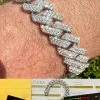 MOISSANITE Prong Cuban Link Bracelet 925 Silver Iced Pass Diamond Tester Hip Hop -Harlem Bling Shop harlembling moissanite prong cuban link bracelet 925 silver iced pass diamond tester hip hop 22080.1664361948