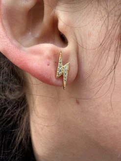Moissanite Real 14k Gold Over 925 Silver Iced Hip Hop Lightning Bolt Earrings -Harlem Bling Shop harlembling moissanite real 14k gold over 925 silver iced hip hop lightning bolt earrings 03141.1678301661