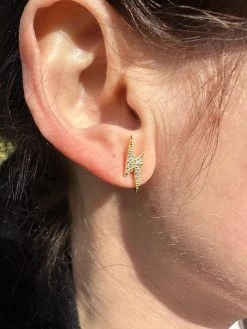 Moissanite Real 14k Gold Over 925 Silver Iced Hip Hop Lightning Bolt Earrings -Harlem Bling Shop harlembling moissanite real 14k gold over 925 silver iced hip hop lightning bolt earrings 29571.1678301966