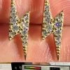 Moissanite Real 14k Gold Over 925 Silver Iced Hip Hop Lightning Bolt Earrings 2 Moissanite Real 14k Gold Over 925 Silver Iced Hip Hop Lightning Bolt Earrings -Harlem Bling Shop harlembling moissanite real 14k gold over 925 silver iced hip hop lightning bolt earrings 29628.1678301623