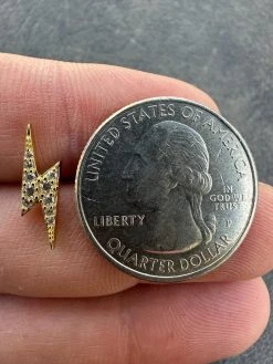 Moissanite Real 14k Gold Over 925 Silver Iced Hip Hop Lightning Bolt Earrings -Harlem Bling Shop harlembling moissanite real 14k gold over 925 silver iced hip hop lightning bolt earrings 90619.1678301540