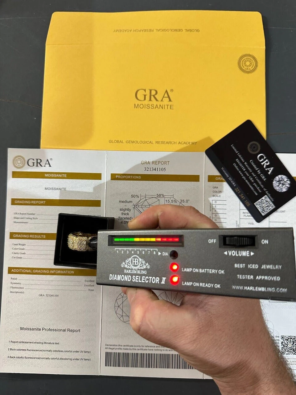 MOISSANITE Real 14k Gold Over 925 Silver Mens Baguette Pinky RING Iced 12mm Band 7 MOISSANITE Real 14k Gold Over 925 Silver Mens Baguette Pinky RING Iced 12mm Band - Image 5