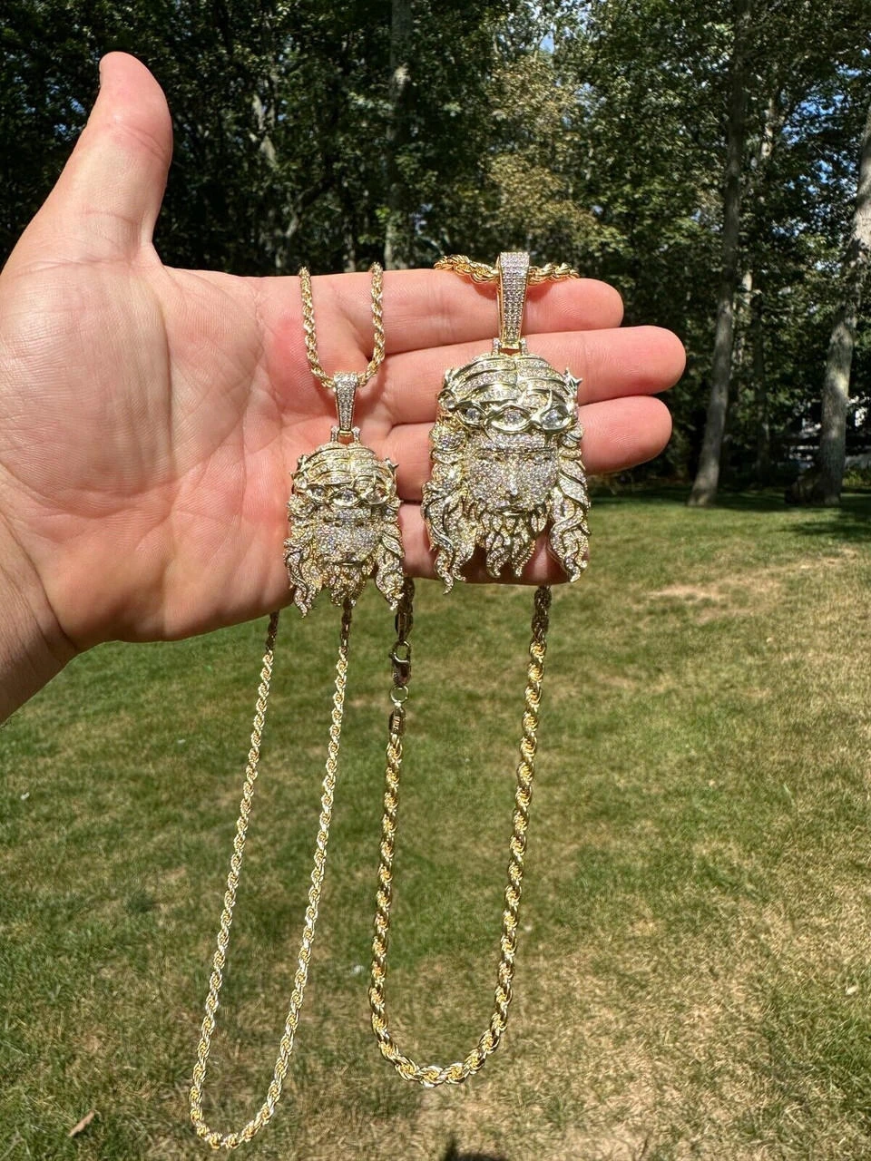 MOISSANITE Real 14k Gold Vermeil 925 Silver Iced Out Jesus Piece Pendant Necklace 21 MOISSANITE Real 14k Gold Vermeil 925 Silver Iced Out Jesus Piece Pendant Necklace - Image 19