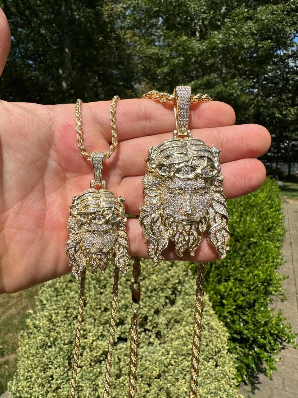 MOISSANITE Real 14k Gold Vermeil 925 Silver Iced Out Jesus Piece Pendant Necklace 19 MOISSANITE Real 14k Gold Vermeil 925 Silver Iced Out Jesus Piece Pendant Necklace - Image 17