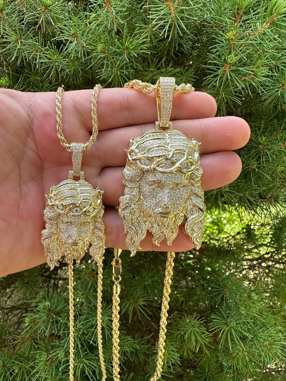 MOISSANITE Real 14k Gold Vermeil 925 Silver Iced Out Jesus Piece Pendant Necklace 18 MOISSANITE Real 14k Gold Vermeil 925 Silver Iced Out Jesus Piece Pendant Necklace - Image 16