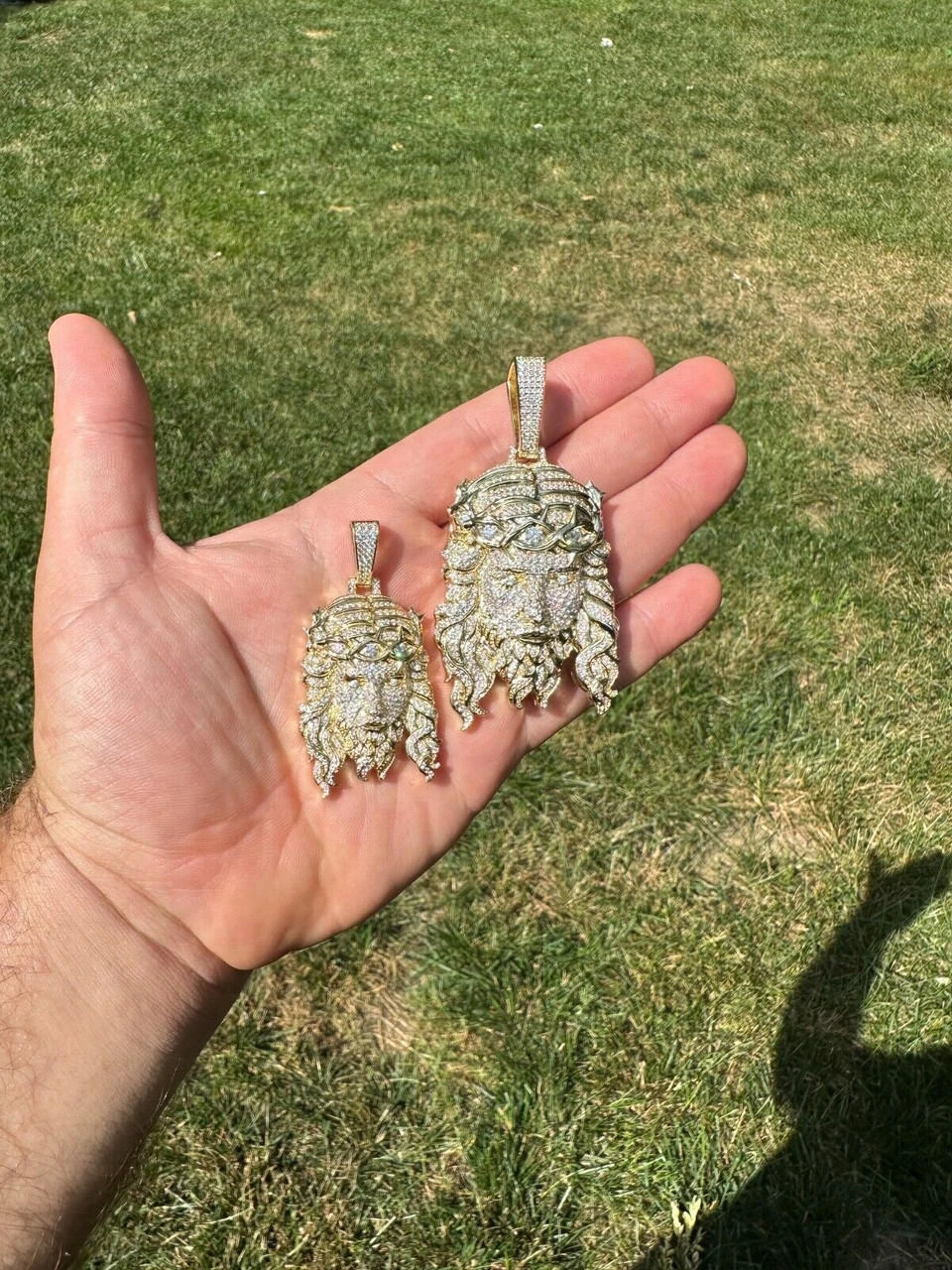 MOISSANITE Real 14k Gold Vermeil 925 Silver Iced Out Jesus Piece Pendant Necklace 13 MOISSANITE Real 14k Gold Vermeil 925 Silver Iced Out Jesus Piece Pendant Necklace - Image 11