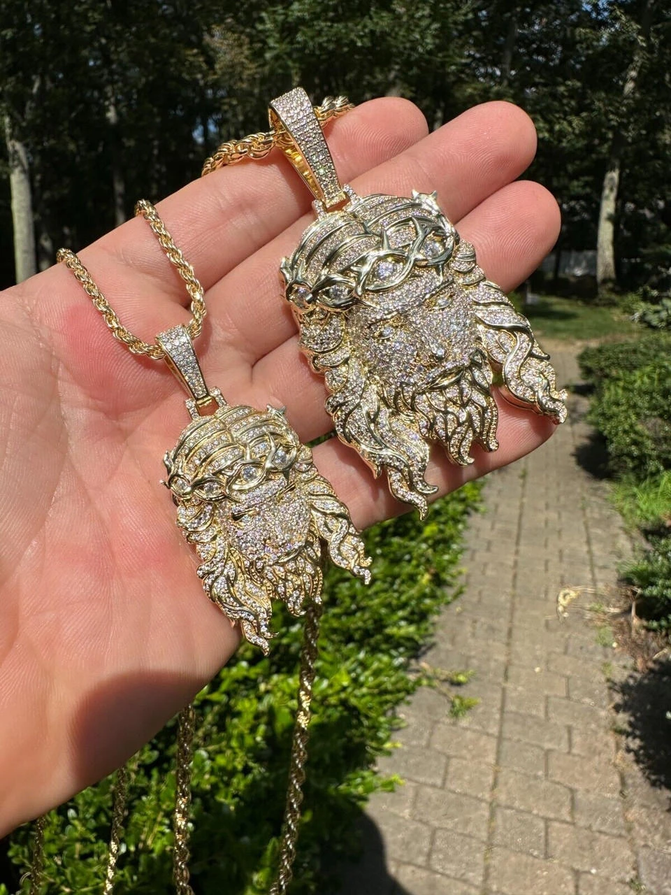 MOISSANITE Real 14k Gold Vermeil 925 Silver Iced Out Jesus Piece Pendant Necklace 9 MOISSANITE Real 14k Gold Vermeil 925 Silver Iced Out Jesus Piece Pendant Necklace - Image 7