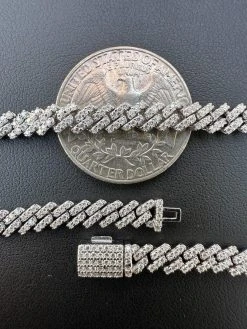 MOISSANITE Real 5mm Micro Miami Cuban Link Prong Chain Iced 925 Silver Necklace -Harlem Bling Shop harlembling moissanite real 5mm micro miami cuban link prong chain iced 925 silver necklace 14562.1699069236
