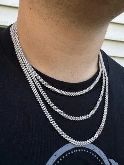 MOISSANITE Real 5mm Micro Miami Cuban Link Prong Chain Iced 925 Silver Necklace -Harlem Bling Shop harlembling moissanite real 5mm micro miami cuban link prong chain iced 925 silver necklace 20839.1699069235