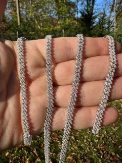 MOISSANITE Real 5mm Micro Miami Cuban Link Prong Chain Iced 925 Silver Necklace -Harlem Bling Shop harlembling moissanite real 5mm micro miami cuban link prong chain iced 925 silver necklace 52658.1699069248