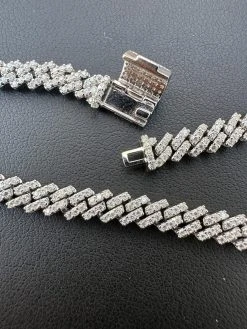 MOISSANITE Real 5mm Micro Miami Cuban Link Prong Chain Iced 925 Silver Necklace -Harlem Bling Shop harlembling moissanite real 5mm micro miami cuban link prong chain iced 925 silver necklace 63373.1699069240