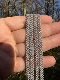 MOISSANITE Real 5mm Micro Miami Cuban Link Prong Chain Iced 925 Silver Necklace -Harlem Bling Shop harlembling moissanite real 5mm micro miami cuban link prong chain iced 925 silver necklace 85026.1699069194