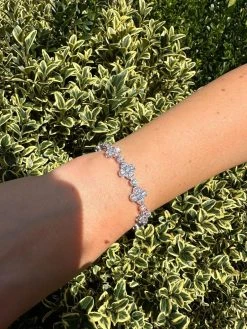 Moissanite Real 925 Silver 10mm Iced Clover Flower Tennis Bracelet Mens Ladies 41 Moissanite Real 925 Silver 10mm Iced Clover Flower Tennis Bracelet Mens Ladies -Harlem Bling Shop harlembling moissanite real 925 silver 10mm iced clover flower tennis bracelet mens ladies 22691.1697597190