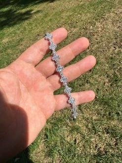 Moissanite Real 925 Silver 10mm Iced Clover Flower Tennis Bracelet Mens Ladies 37 Moissanite Real 925 Silver 10mm Iced Clover Flower Tennis Bracelet Mens Ladies -Harlem Bling Shop harlembling moissanite real 925 silver 10mm iced clover flower tennis bracelet mens ladies 38117.1697597164