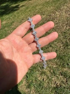 Moissanite Real 925 Silver 10mm Iced Clover Flower Tennis Bracelet Mens Ladies 28 Moissanite Real 925 Silver 10mm Iced Clover Flower Tennis Bracelet Mens Ladies -Harlem Bling Shop harlembling moissanite real 925 silver 10mm iced clover flower tennis bracelet mens ladies 52523.1697597180