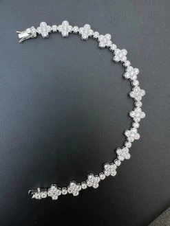 Moissanite Real 925 Silver 10mm Iced Clover Flower Tennis Bracelet Mens Ladies 25 Moissanite Real 925 Silver 10mm Iced Clover Flower Tennis Bracelet Mens Ladies -Harlem Bling Shop harlembling moissanite real 925 silver 10mm iced clover flower tennis bracelet mens ladies 64615.1697597181