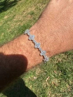 Moissanite Real 925 Silver 10mm Iced Clover Flower Tennis Bracelet Mens Ladies 34 Moissanite Real 925 Silver 10mm Iced Clover Flower Tennis Bracelet Mens Ladies -Harlem Bling Shop harlembling moissanite real 925 silver 10mm iced clover flower tennis bracelet mens ladies 68328.1697597219