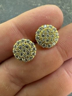 MOISSANITE Real 925 Silver 14k Gold Plated Iced Cluster Round Hip Hop Earrings 25 MOISSANITE Real 925 Silver 14k Gold Plated Iced Cluster Round Hip Hop Earrings -Harlem Bling Shop harlembling moissanite real 925 silver 14k gold plated iced cluster round hip hop earrings 05265.1683838526