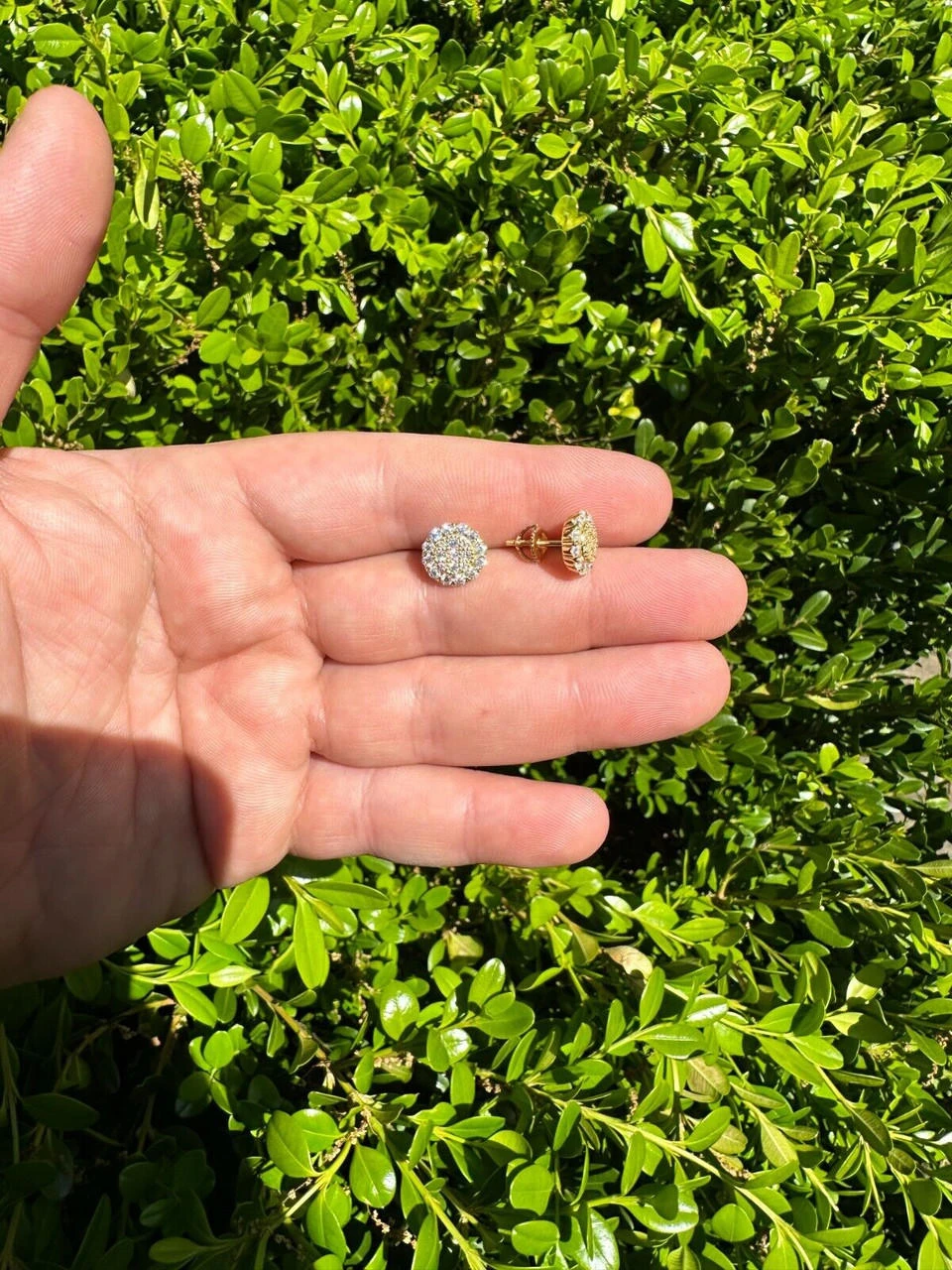 MOISSANITE Real 925 Silver 14k Gold Plated Iced Cluster Round Hip Hop Earrings 18 MOISSANITE Real 925 Silver 14k Gold Plated Iced Cluster Round Hip Hop Earrings - Image 16