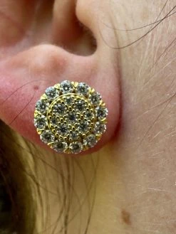 MOISSANITE Real 925 Silver 14k Gold Plated Iced Cluster Round Hip Hop Earrings 28 MOISSANITE Real 925 Silver 14k Gold Plated Iced Cluster Round Hip Hop Earrings -Harlem Bling Shop harlembling moissanite real 925 silver 14k gold plated iced cluster round hip hop earrings 85903.1683838439