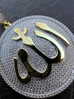 MOISSANITE Real 925 Silver / Gold Allah Medallion Arabic Necklace Pendant Iced 31 MOISSANITE Real 925 Silver / Gold Allah Medallion Arabic Necklace Pendant Iced -Harlem Bling Shop harlembling moissanite real 925 silver gold allah medallion arabic necklace pendant iced 06557.1679426590