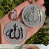 MOISSANITE Real 925 Silver / Gold Allah Medallion Arabic Necklace Pendant Iced 1 MOISSANITE Real 925 Silver / Gold Allah Medallion Arabic Necklace Pendant Iced -Harlem Bling Shop harlembling moissanite real 925 silver gold allah medallion arabic necklace pendant iced 65446.1679426600