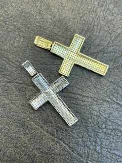 MOISSANITE Real 925 Silver/ Gold Cross Pendant Iced Pass Diamond Tester Hip Hop -Harlem Bling Shop harlembling moissanite real 925 silver gold cross pendant iced pass diamond tester hip hop 41824.1664384330