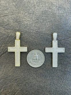 MOISSANITE Real 925 Silver/ Gold Cross Pendant Iced Pass Diamond Tester Hip Hop -Harlem Bling Shop harlembling moissanite real 925 silver gold cross pendant iced pass diamond tester hip hop 49211.1664375585