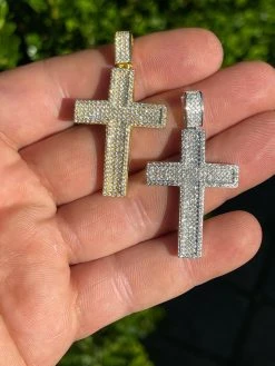 MOISSANITE Real 925 Silver/ Gold Cross Pendant Iced Pass Diamond Tester Hip Hop -Harlem Bling Shop harlembling moissanite real 925 silver gold cross pendant iced pass diamond tester hip hop 91765.1664376504