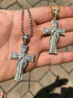 MOISSANITE Real 925 Silver Gold Cross Pendant Necklace Iced Pass Diamond Tester 17 MOISSANITE Real 925 Silver Gold Cross Pendant Necklace Iced Pass Diamond Tester -Harlem Bling Shop harlembling moissanite real 925 silver gold cross pendant necklace iced pass diamond tester 28041.1664376046