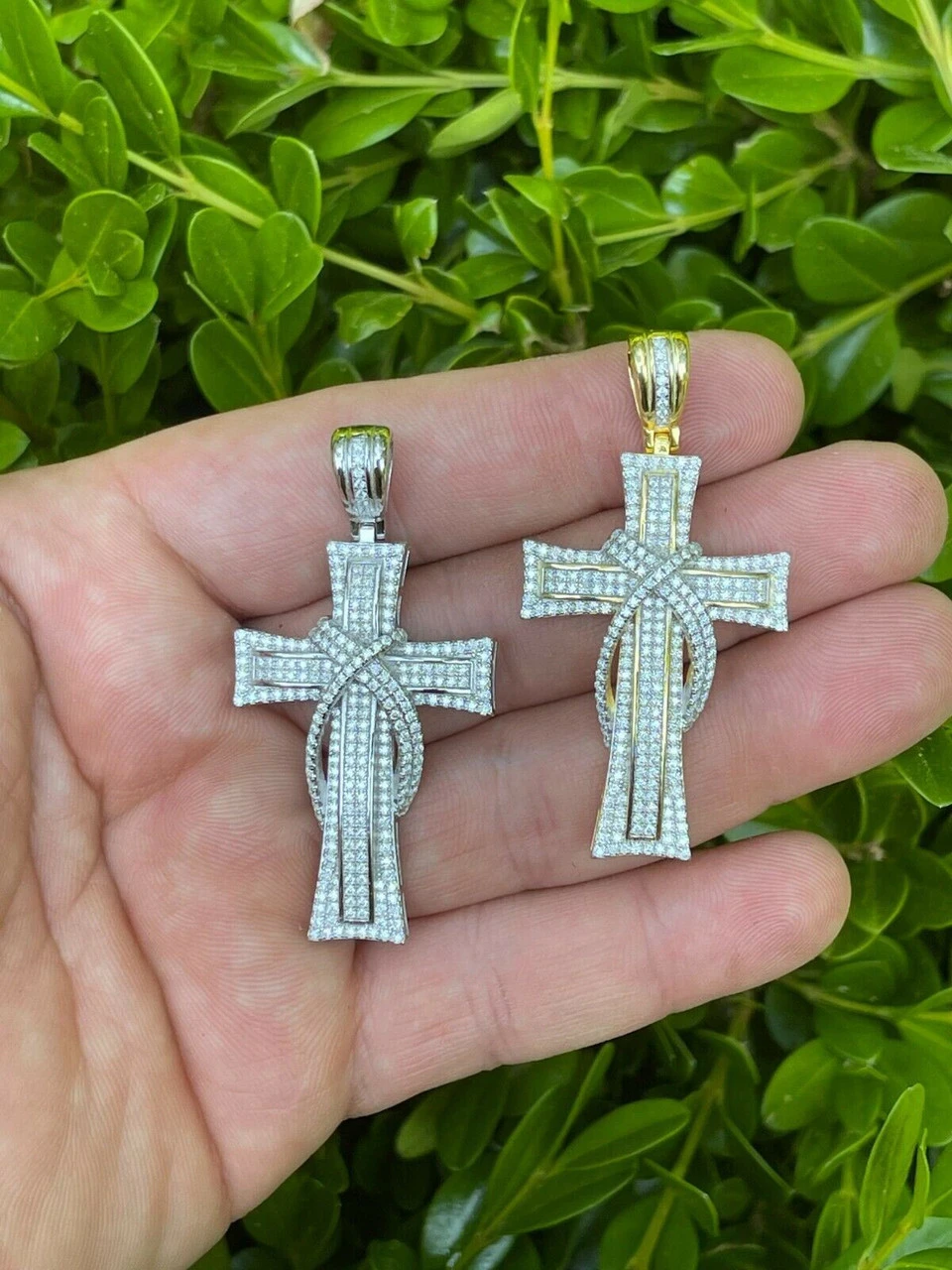 MOISSANITE Real 925 Silver Gold Cross Pendant Necklace Iced Pass Diamond Tester 11 MOISSANITE Real 925 Silver Gold Cross Pendant Necklace Iced Pass Diamond Tester - Image 9