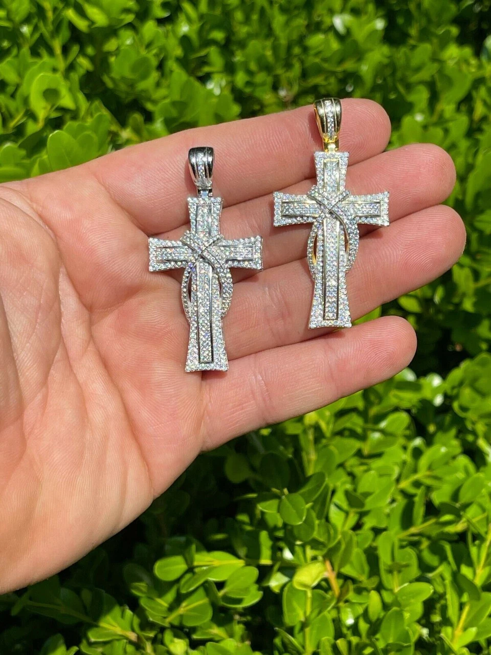 MOISSANITE Real 925 Silver Gold Cross Pendant Necklace Iced Pass Diamond Tester 14 MOISSANITE Real 925 Silver Gold Cross Pendant Necklace Iced Pass Diamond Tester - Image 12