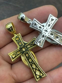 MOISSANITE Real 925 Silver Gold Cross Pendant Necklace Iced Pass Diamond Tester 20 MOISSANITE Real 925 Silver Gold Cross Pendant Necklace Iced Pass Diamond Tester -Harlem Bling Shop harlembling moissanite real 925 silver gold cross pendant necklace iced pass diamond tester 79101.1664388895
