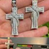 MOISSANITE Real 925 Silver Gold Cross Pendant Necklace Iced Pass Diamond Tester 1 MOISSANITE Real 925 Silver Gold Cross Pendant Necklace Iced Pass Diamond Tester -Harlem Bling Shop harlembling moissanite real 925 silver gold cross pendant necklace iced pass diamond tester 89419.1664377920