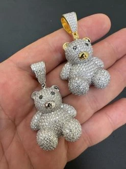 MOISSANITE Real 925 Silver / Gold Iced 3D Teddy Bear Pendant Hip Hop Necklace 36 MOISSANITE Real 925 Silver / Gold Iced 3D Teddy Bear Pendant Hip Hop Necklace -Harlem Bling Shop harlembling moissanite real 925 silver gold iced 3d teddy bear pendant hip hop necklace 09116.1696386149
