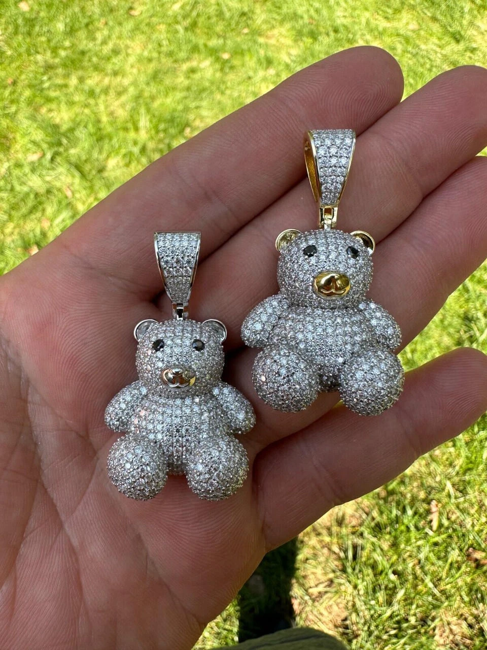 MOISSANITE Real 925 Silver / Gold Iced 3D Teddy Bear Pendant Hip Hop Necklace 12 MOISSANITE Real 925 Silver / Gold Iced 3D Teddy Bear Pendant Hip Hop Necklace - Image 10